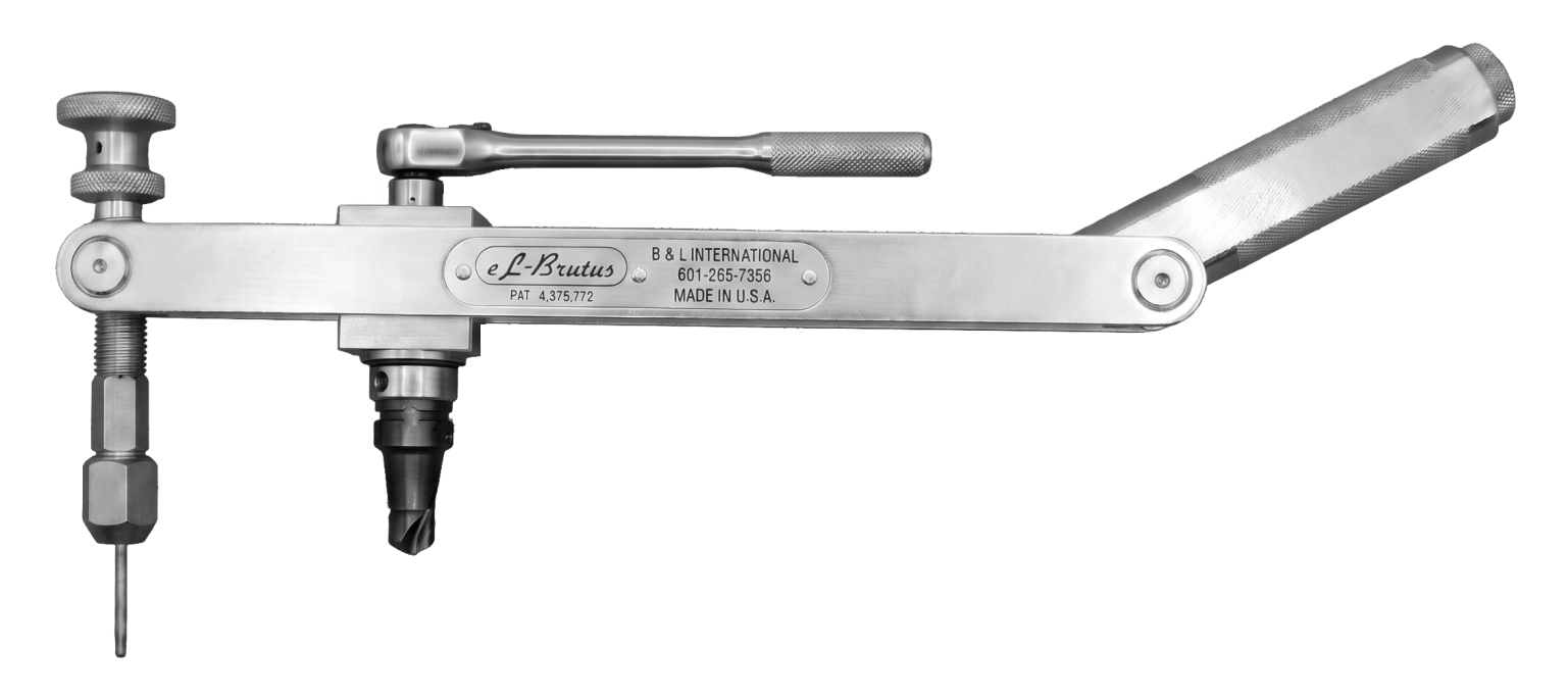 Using the eL Brutus Johnson bar screw extractor with apex high torque aircraft bit to remove a stubborn screw stuck from corrosion to nutplate,