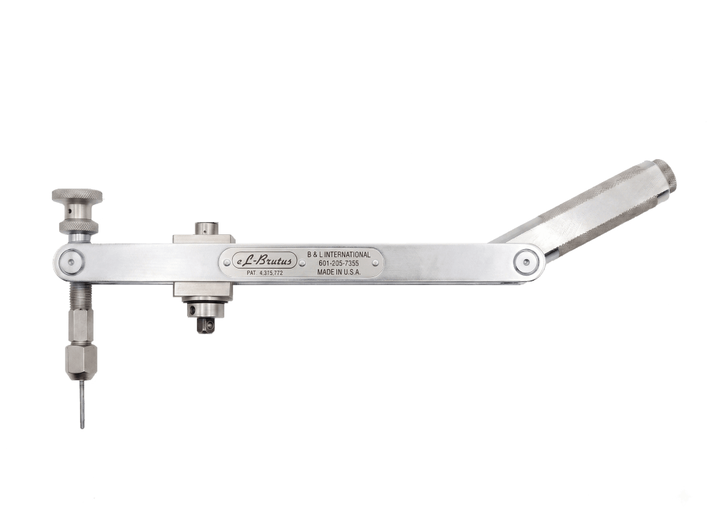 How to unfold the eL Brutus Model 5 screw extractor tool and use it to remove difficult coin slot and torq set screws from aircraft panel for annual inspections.